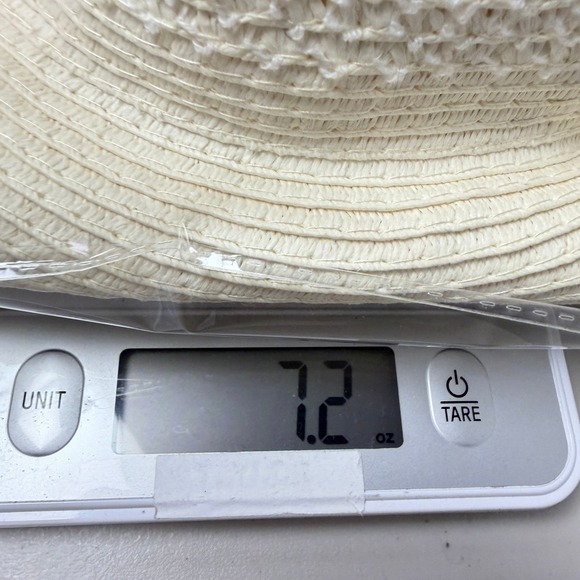 NWT New NORDSTROM RACK Womens Ivory Straw Rollable Packable Wide‎ Brim Sun Hat - Picture 9 of 9